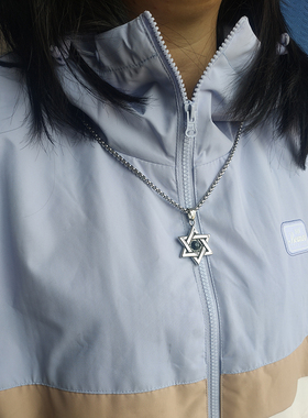 狂饰风钛钢六芒星男不掉色项链