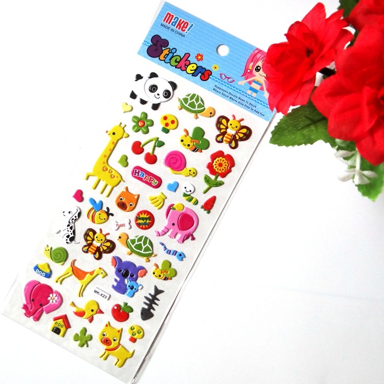 sticker贴纸泡泡贴儿童卡通动漫贴画立体奖励小粘贴小动物贴贴纸_虎窝淘