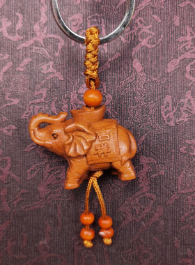 桃木雕刻挂件莲沁莲桃木钥匙扣