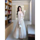 ຊຸດກະໂປງຕາຫນ່າງ cardigan suspender ແບບອ່ອນໂຍນຊຸດສາມສ່ວນ