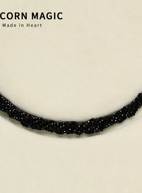 黑色水晶项链女高级感脖子配饰