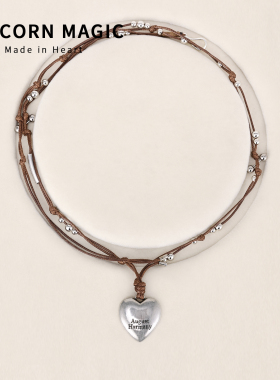 爱心吊坠项链轻奢小众毛衣链秋冬