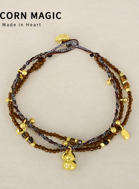 闺蜜手链红色手链本命年金红绳