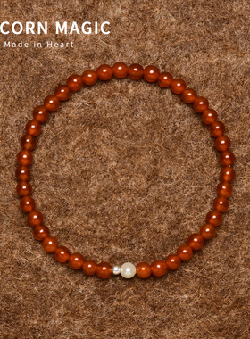 红玛瑙手串叠戴巨好看的手链闺蜜