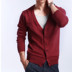 Mùa xuân và mùa thu nam áo len cardigan cổ chữ V mặc áo len đẹp trai giản dị của Hàn Quốc mở ngoài áo len - Áo len Cashmere gile nam Áo len Cashmere