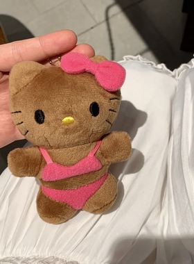 日本hellokitty夏威夷比基尼黑皮kt猫挂件玩偶公仔书包钥匙扣挂饰