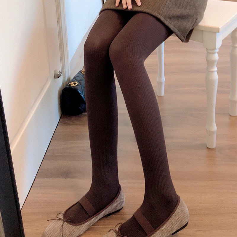 咖啡色连裤袜女秋冬款天鹅绒烟灰色打底裤袜竖条纹日系jk奶白丝袜,淘宝优惠券,粉丝福利购,淘宝优惠卷