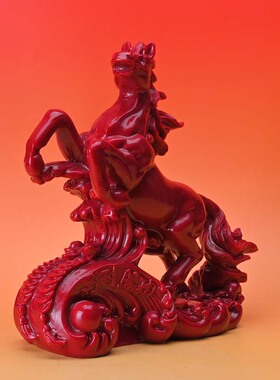 朱砂马摆件招财家居办公桌面红砂马摆件风水工艺品马到成功吉祥物