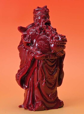 朱砂财神摆件招财进宝紫金砂文财神聚宝盆高档镇宅摆设轻奢卧室礼