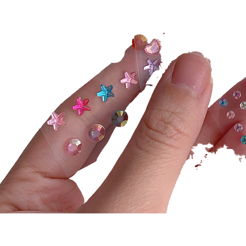 ins高颜值彩色亮晶晶钻贴跨境热卖手账贴装饰钻星星月亮宝石贴纸,淘宝优惠券,粉丝福利购,淘宝优惠卷