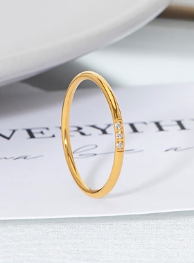 三生三世磨砂ins潮风钛钢食指环