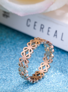 玫瑰金日韩风饰品学生情侣食指环