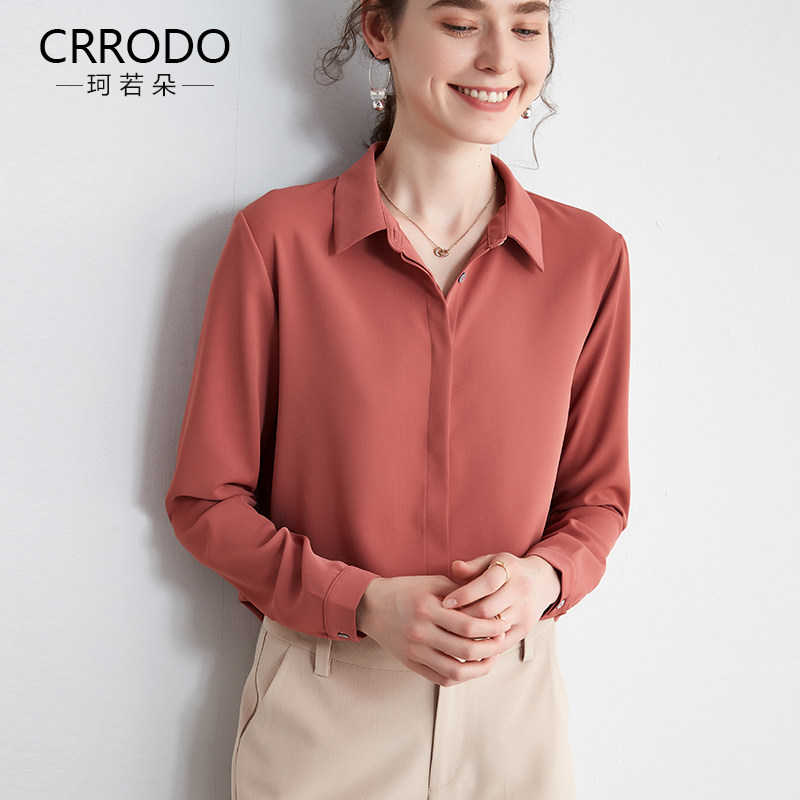 长袖雪纺2020新款秋季宽松复古衬衫 crrodo衬衫