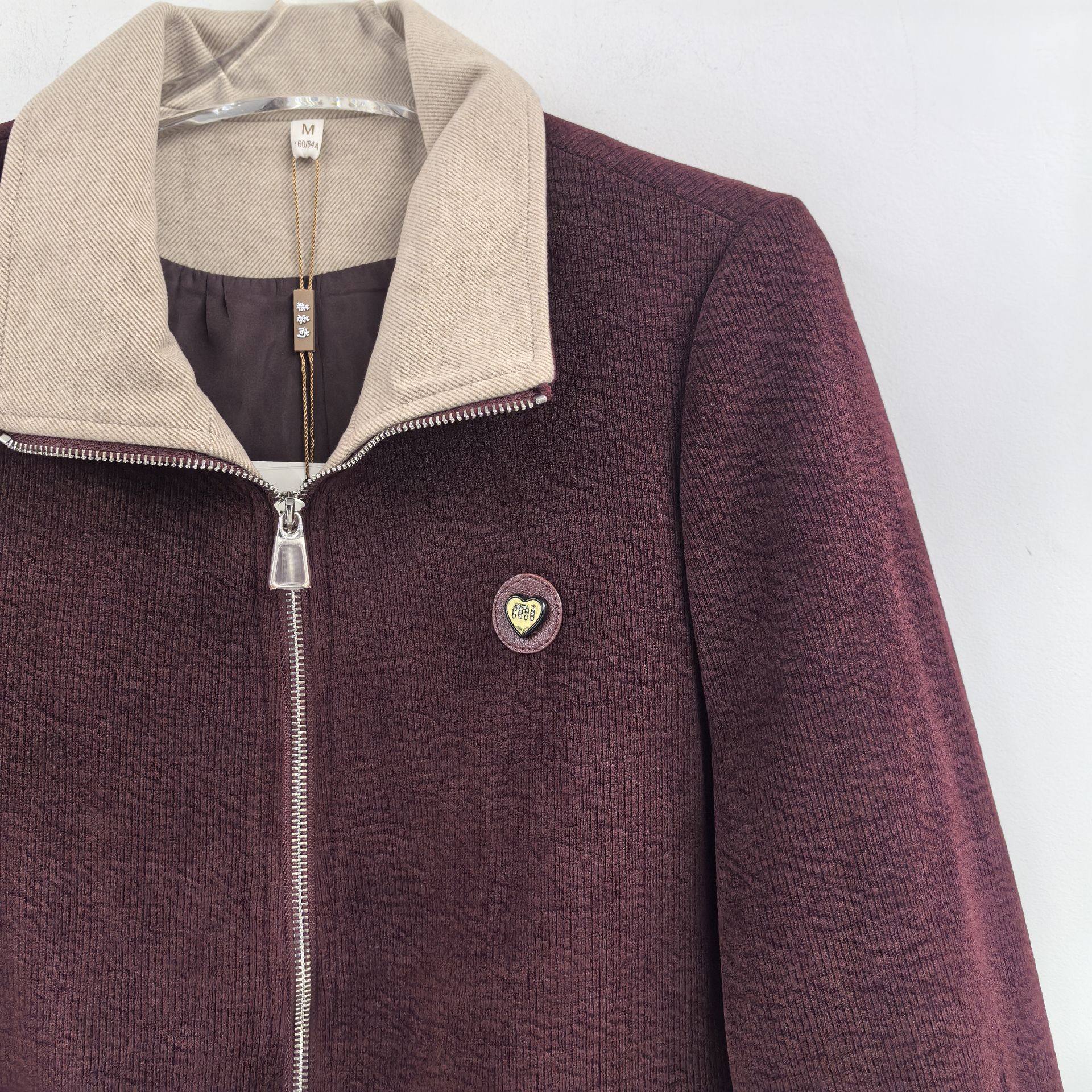 FCLF91989春装2026妈妈女新款时尚休闲宽松撞色翻领中老年短外套,淘宝优惠券,粉丝福利购,淘宝优惠卷