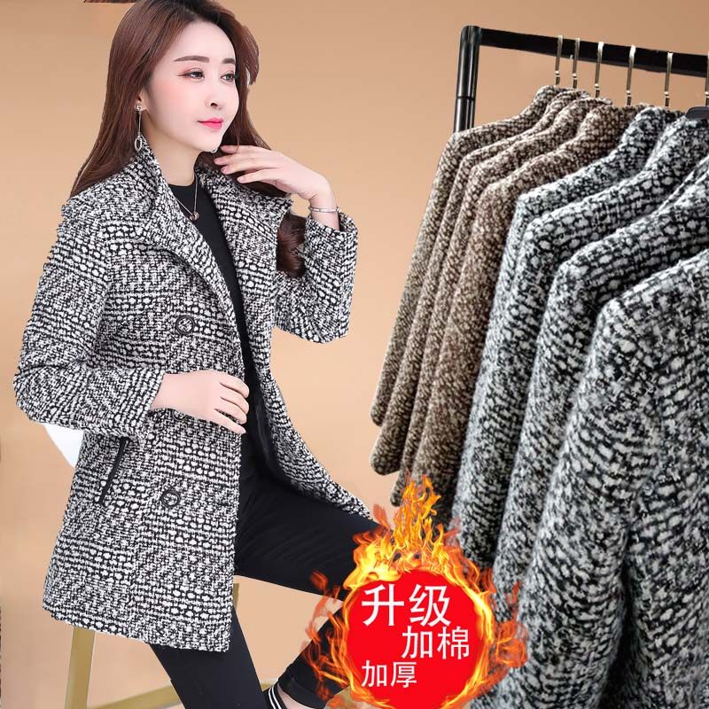 矮小个子中长款秋冬格子2020风衣 伊芙诗毛呢外套