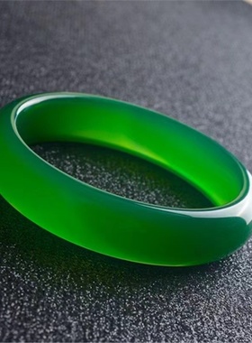 天然独龙玉帝王绿手镯女绿玉镯翡翠色冰种满绿玉石手镯正品送礼物