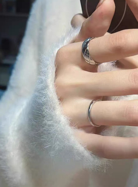 钛钢18k金色小香风菱格戒指女不掉色日韩时尚波浪复古指环关节戒