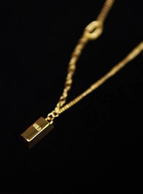 钛钢镀18K金不掉色锁骨毛衣链