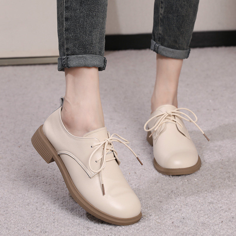 大码女鞋41一43超软春秋款品牌真皮胖脚宽肥系带平底防滑妈妈鞋,淘宝优惠券,粉丝福利购,淘宝优惠卷