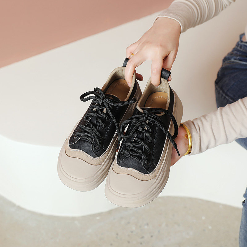 百搭新款平底系带大码休闲鞋真皮百搭防滑厚底学生小白鞋单鞋女41,淘宝优惠券,粉丝福利购,淘宝优惠卷