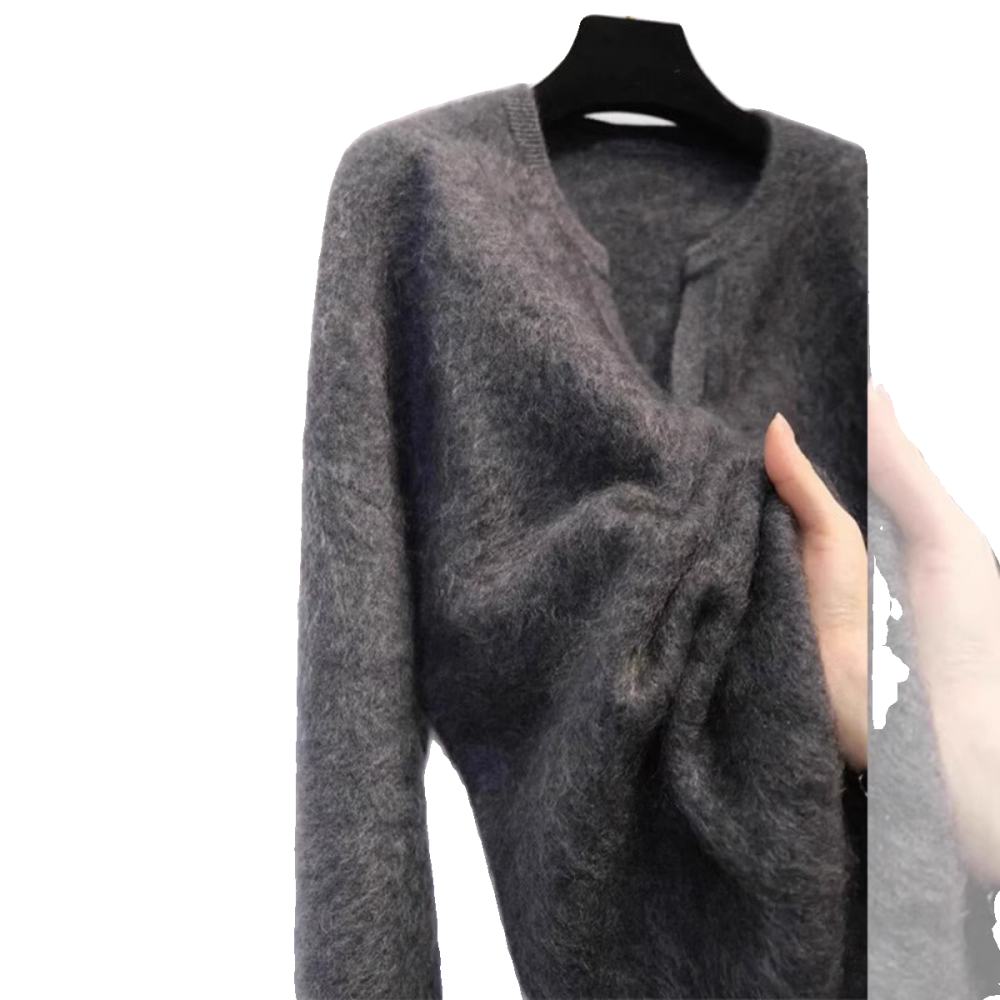 2025秋冬新款100%纯山羊绒套头毛衣女灰色宽松大码显瘦针织打底衫,淘宝优惠券,粉丝福利购,淘宝优惠卷