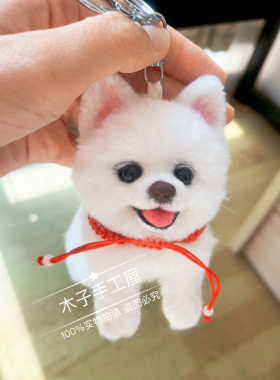 羊毛毡全身照片来图定制宠物狗狗猫猫包包挂件钥匙链随身携带