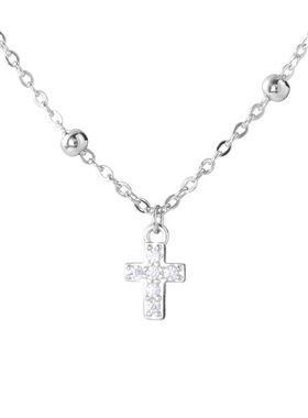 十字架精致韩版锁骨链925纯银