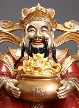 纯铜财神像 供奉家用文财神店铺财神爷摆件 招财店铺供台开业礼品