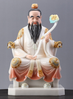 汉白玉三清神像供奉玉石三清道祖