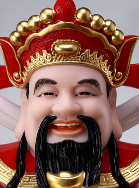 汉白玉文财神像 财神爷佛像 供奉招财 石雕财神摆件 客厅家用店铺