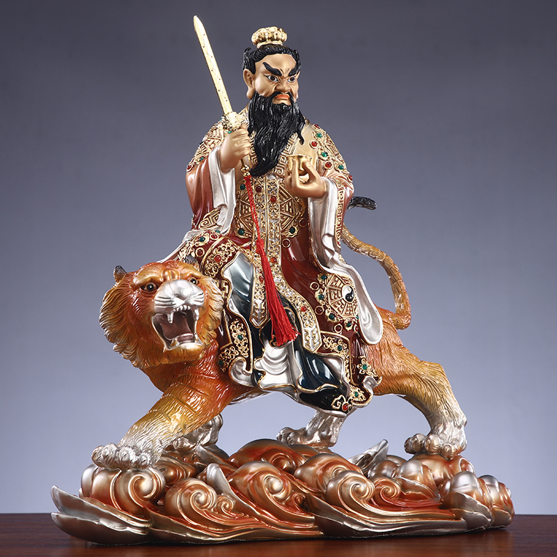 琉晶彩张天师神像摆件纯铜张天师张道陵正一天师骑虎铜像祖师爷_虎窝淘