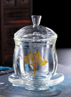 玻璃小号观音供奉圣水杯圆通佛具