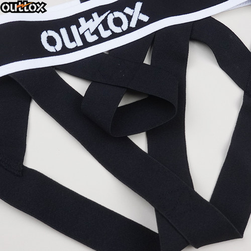 OUTTOX 镂空吊环提臀男士双丁内裤 运动高弹性感型男舒适 JS142 - 图0