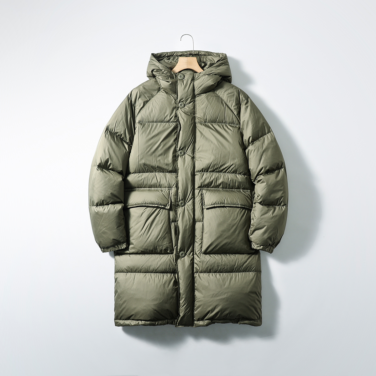 高蓬松超保暖！90鸭绒！防泼水！冬季男中长款连帽抗寒羽绒服外套 - 图3