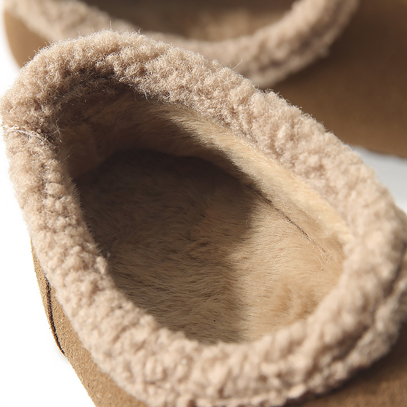 复古磨砂皮！加绒保暖！秋冬女款一脚蹬防滑平底勃肯鞋豆豆鞋棉鞋,淘宝优惠券,粉丝福利购,淘宝优惠卷