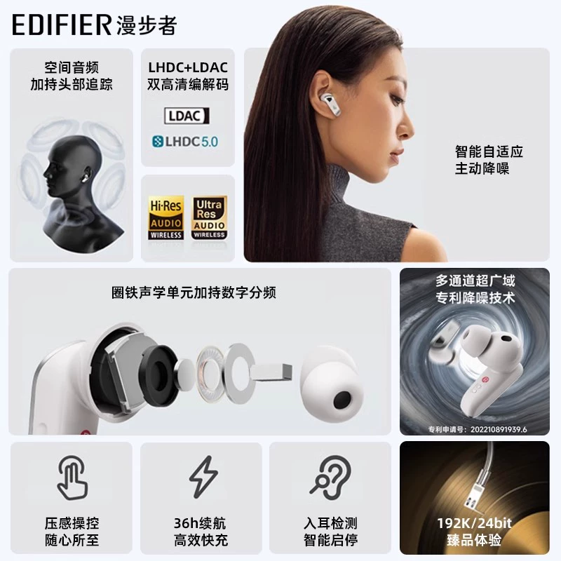 Edifier/漫步者 NeoBuds Pro 3 NeoBuds Pro 2主动降噪蓝牙耳机 - 图0