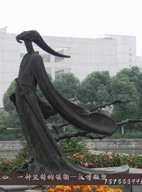 玻璃钢名人屈原主题定制公园仿铜