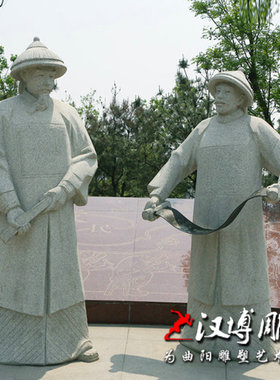 玻璃钢清朝公园纪念碑景观半身像