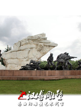 大型景观部队军人雕像红色铸铜