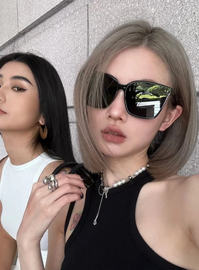 网红大框墨镜女高级感2024新款小红书潮搭GM太阳镜显脸小防紫外线