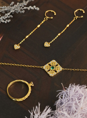 小众设计梦幻岛绿宝石手链女韩版