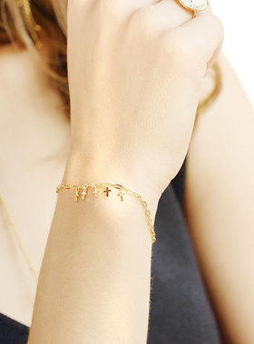 高级梵星学女纯银简约手链