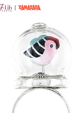 水晶球戒指法国TARATATA小鸟纯银