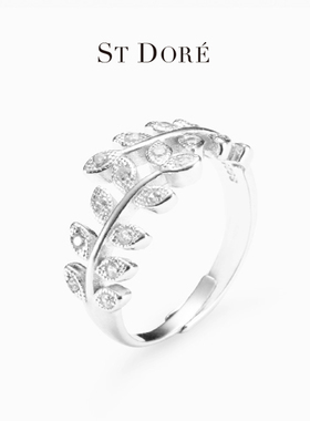 法国ST Dore/朵蕊 杜乐丽花园活口戒指女925纯银简约叶子食指戒子