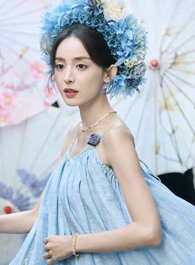 旅行任意门古力娜扎同款珍珠彩珠项链女款2024新款轻奢小众锁骨链