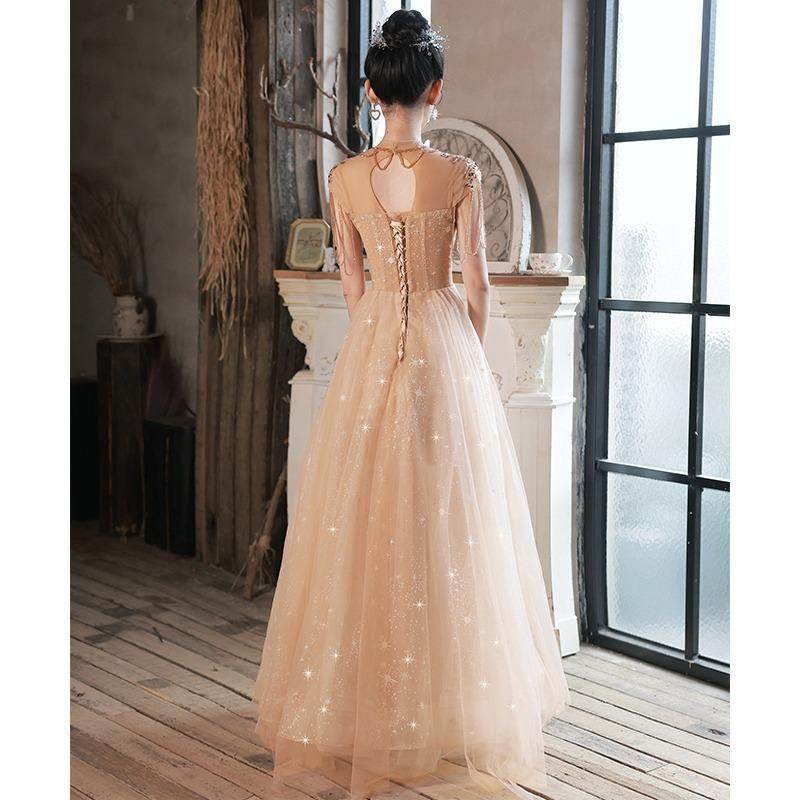 晚礼服女大童生日宴气质轻奢小众风范法式主持人18岁女孩成人礼裙,淘宝优惠券,粉丝福利购,淘宝优惠卷