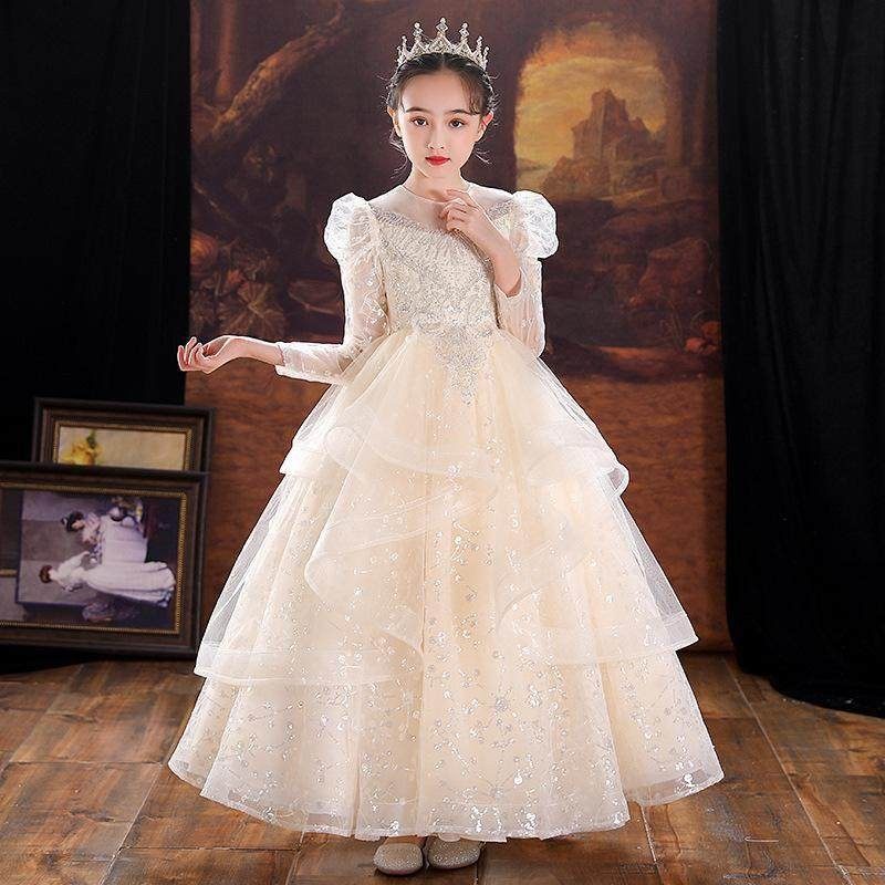 儿童礼服大码高端生日宴婚纱走秀女大童主持人女孩钢琴演奏演出服,淘宝优惠券,粉丝福利购,淘宝优惠卷