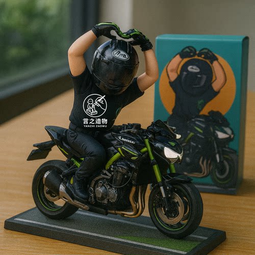 照片定制户外骑行小手办公路摩托车摆件生日礼物Q版盲盒公仔玩偶 - 图2
