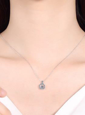 PT950铂金莫桑石锁骨链