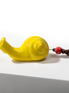 可爱卡通创意多色蜗牛陶瓷口哨可吹响哨子项链吊坠首饰品 X835